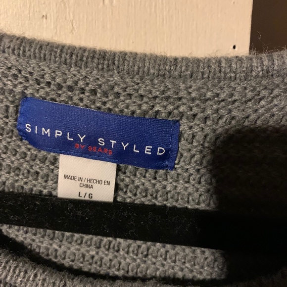 NWT Gray Ribbed Sweater - Picture 2 of 3